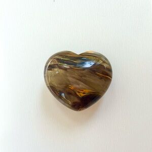 Carved Puffy Heart Stone - Volcano Cherry Quartz Crystal 1.6”